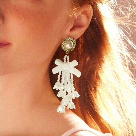 Flower drop earrings M490 - Picture 2 of 6